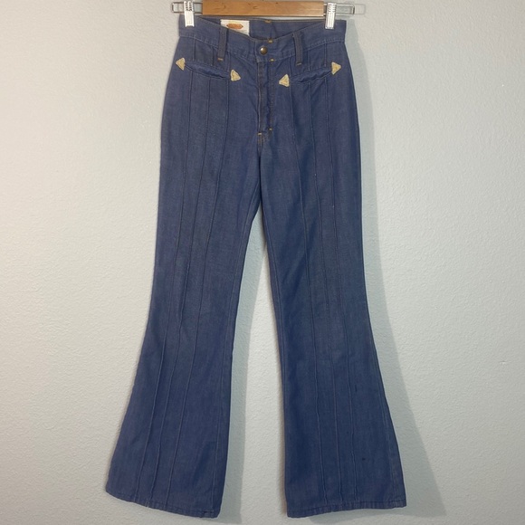 Vintage 70's Her‎ Dogs Bell Bottoms Jeans - Picture 1 of 8